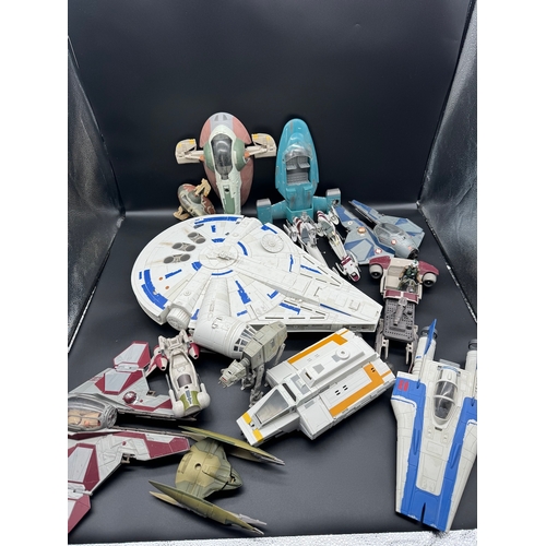 461 - Collection of Star Wars Toys from last 10 years inc power up Millennium Falcon