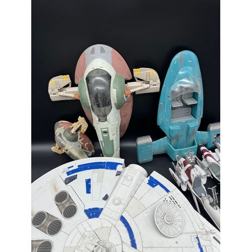 461 - Collection of Star Wars Toys from last 10 years inc power up Millennium Falcon