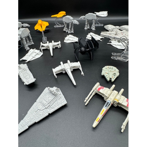 463 - Collection of miniature Star Wars Fighters / transporters some die cast Hot Wheels