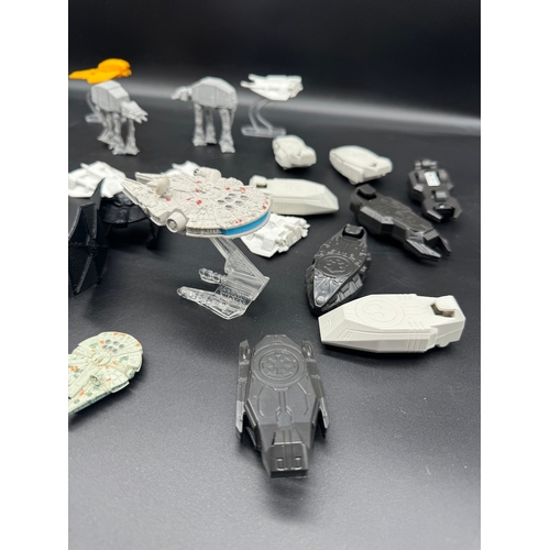 463 - Collection of miniature Star Wars Fighters / transporters some die cast Hot Wheels