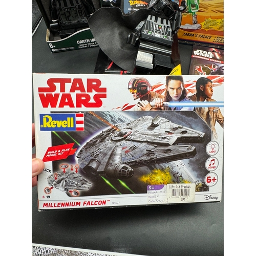 501 - Collection of Star Wars Collectables including Lego Darth Vader Alarm Clock, Revell Millennium Falco... 