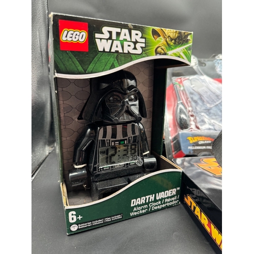 501 - Collection of Star Wars Collectables including Lego Darth Vader Alarm Clock, Revell Millennium Falco... 