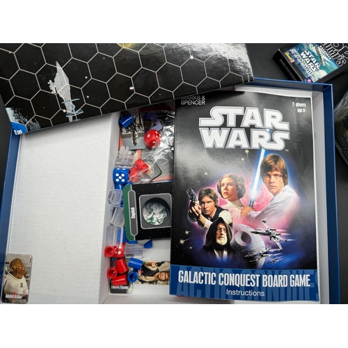 508 - Star Wars Galactic Conquest Board Game, Top Trumps + sealed Topps Candy containers with Collectable ... 