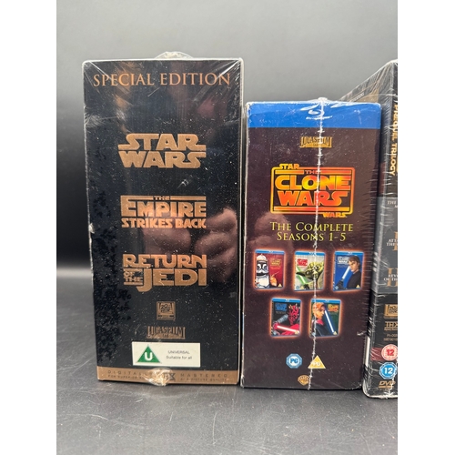 510 - Collection of Sealed Star Wars DVD's including Special Edition Trilogy VHS,  The Clone Wars Season 1... 