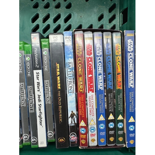 598 - Collection of Star Wars DVD's, XBOX, Playstation, PC Games + others