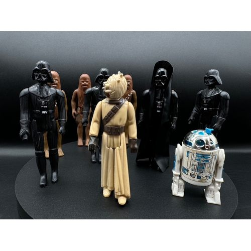 484 - 10 x 1977 Kenner Star Wars Action Figures including Darth Vader, R2-D2, Chewbacca, Sand People,