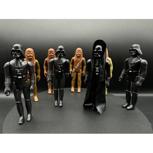 484 - 10 x 1977 Kenner Star Wars Action Figures including Darth Vader, R2-D2, Chewbacca, Sand People,