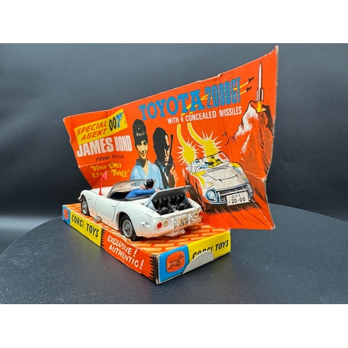 142 - Corgi Toys 336 James Bond Toyota 2000GT - In original box and plinth / card protectors, instructions