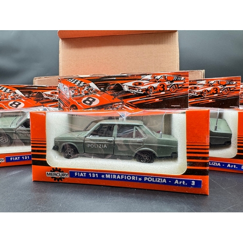 147 - 12 x Italian Mercury Fiat 131 Mirafiori Polizia Art 3 1:43 Model in manufactures box