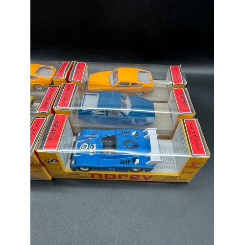 157 - 6 x 1970's Boxed French Norev 1/43 Scale Models includes Matra Simca, Citroen Dyane, Renault Alpine ... 