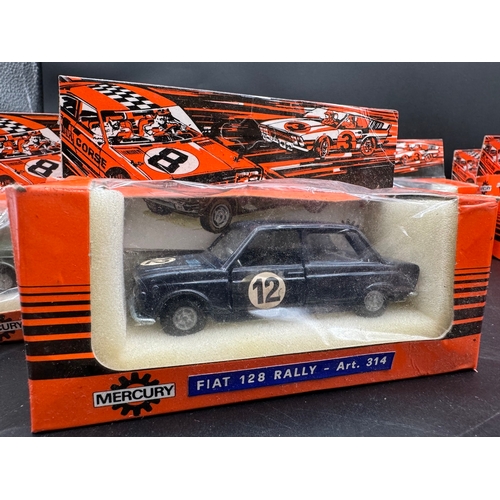 158 - 15 x Italian Mercury 1:43 Scale Diecast Models including Fiat 124 Coupe 1600 art 302, Fiat 128 Rally... 