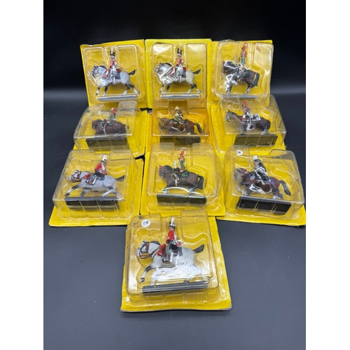 174 - 10 cased De Agostini Metal Cavalry models