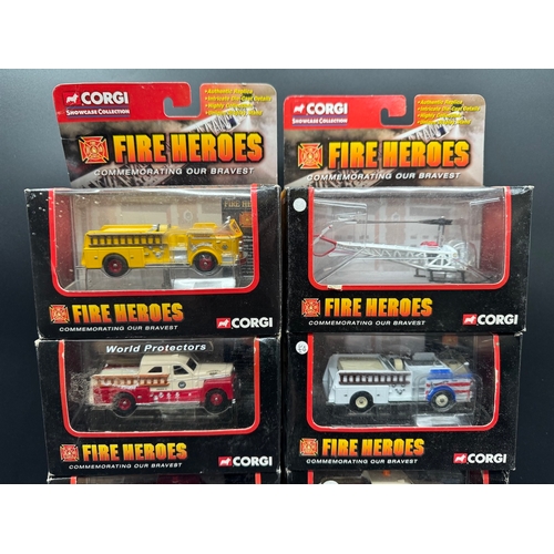 179 - A collection of 10 Corgi Fire Heroes Diecast Models all boxed