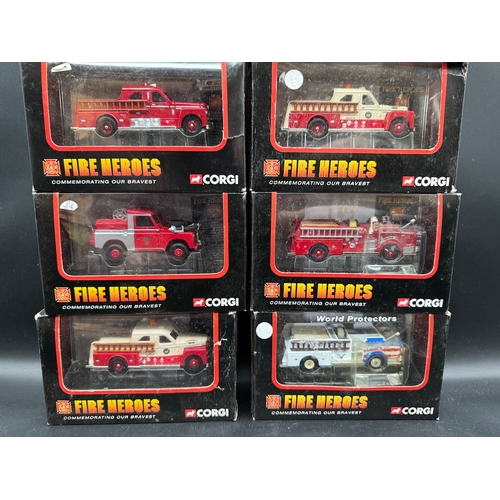 179 - A collection of 10 Corgi Fire Heroes Diecast Models all boxed