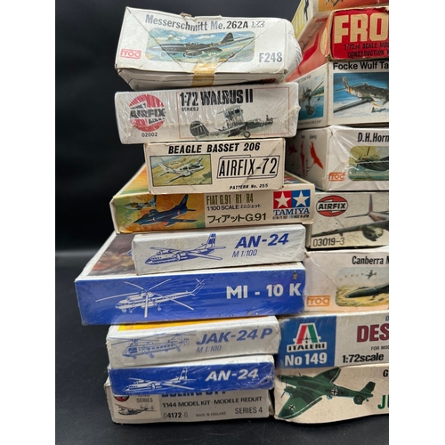 183 - A collection of Airfix, Tamiya, Matchbox & Plasticart Model Aircraft Kits - Some still sealed