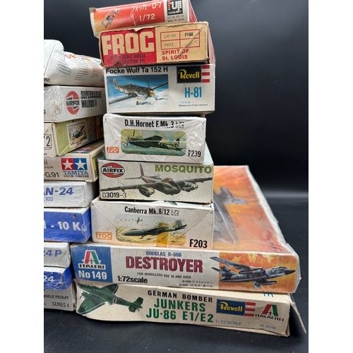 183 - A collection of Airfix, Tamiya, Matchbox & Plasticart Model Aircraft Kits - Some still sealed