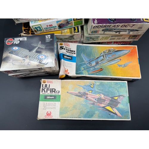 184 - A collection of Revell, Airfix, Matchbox + other model aircraft / fighter kits - some sealed