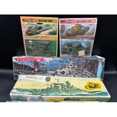 186 - A collection of Airfix / Revell + other boxed Military / Naval Model Kits