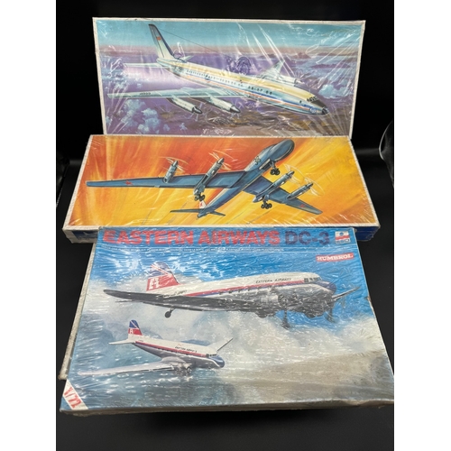 187 - A collection of 9 Sealed Commercial Airline Plasticart TU-114 / TU-20 / IL-62 Model Kits & others + ... 