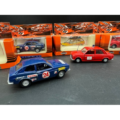 206 - Collection of 7 1970s Italian Mercury 1:43 Scale Diecast Model Cars Fiat 128 Coupe Rally + Fiat 128 ... 