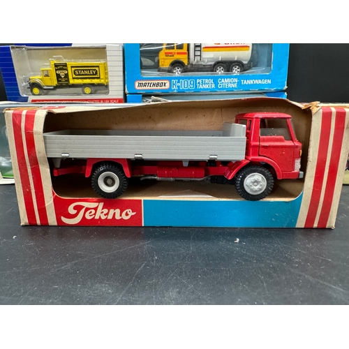 214 - A collection of Corgi, Matchbox, Tekno, AHL, + other Heavy Hauler / Tanker Die cast models all boxed