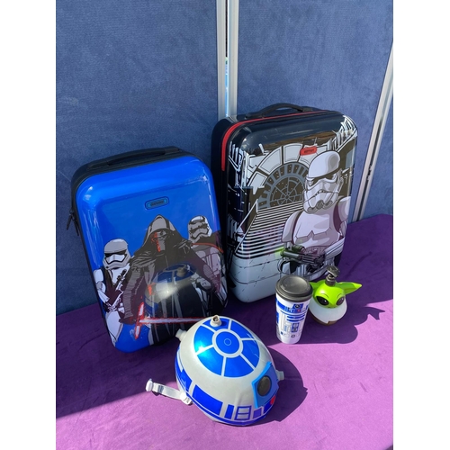 518 - Collection of Children's Star Wars Luggage Holders + others