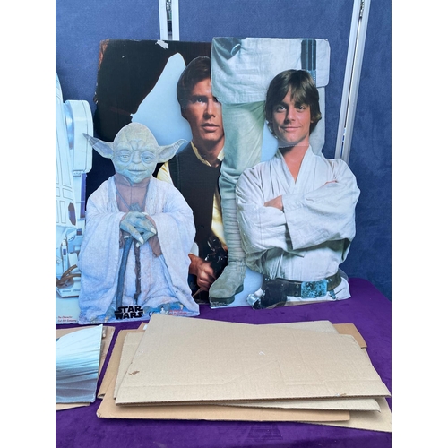 535 - A Collection of Star Wars Cardboard Cutouts  including Yoda Episode II , Leia, Luke Skywalker, R2-D2... 