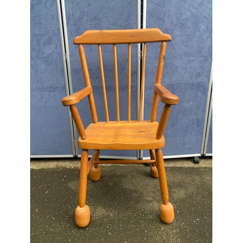 Interesting Pine armchair.

Dimensions - 16" x 23" x 44" approx