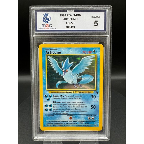 103 - 4 Pokemon Graded Cards including MGC 9 Charizard Vivid Voltage , MGC 5 Articuno Holo Fossil , PCA 9 ... 