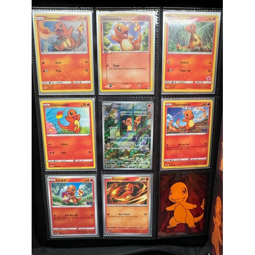 107 - Pokemon Folder including Holos & Non Holo's Charmander, Charmeleon & Charizard Cards from various in... 