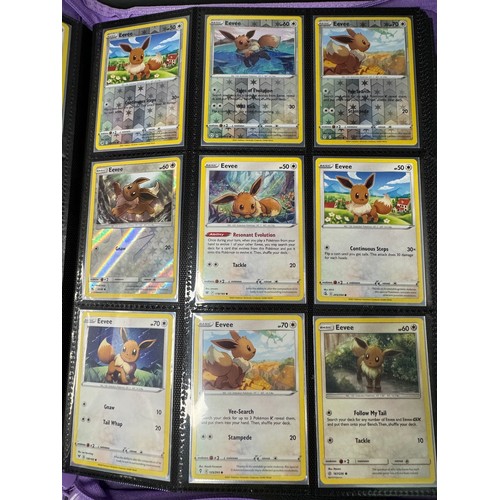 105 - Pokemon Album containing Eevee & Evolvements - contains Holo cards from last 20 years including Foss... 