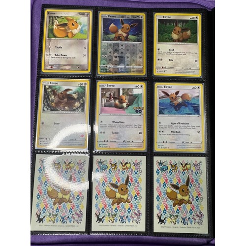 105 - Pokemon Album containing Eevee & Evolvements - contains Holo cards from last 20 years including Foss... 