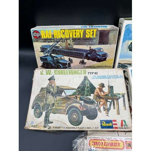 240 - Five Military Moulded Plastic Model Kits - AirFix / Matchbox / Revell