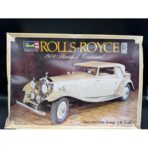 243 - Five Moulded Plastic Model Care Kits including Revell Rolls Royce Phantom II 1/16 Scale , Ferrari 36... 