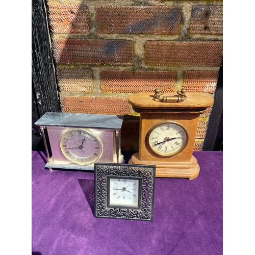 103 - Three Quartz powered mantle clocks.