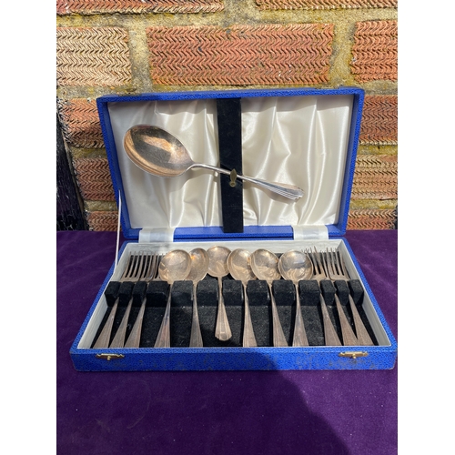 108 - Three silver plated cutlery sets.