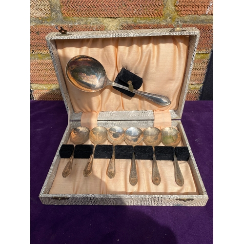 108 - Three silver plated cutlery sets.