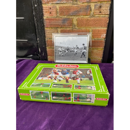 127 - Retro Subbuteo game and football picture.