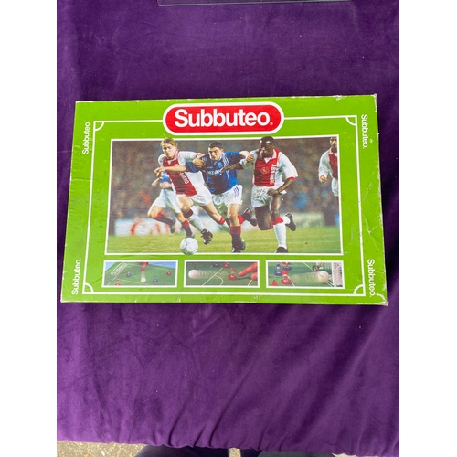 127 - Retro Subbuteo game and football picture.