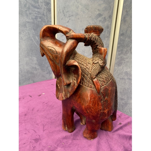 157 - Large Carved wooden elephant Ornament.