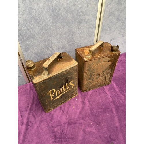 162 - Two Vintage jerry cans including Esso and Pratts