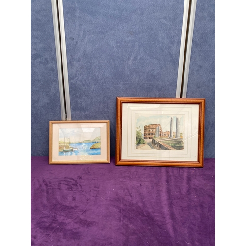 173 - Two framed signed watercolours.