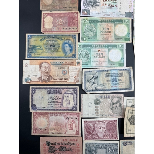 19 - Large quantity of early to mid 20th century World bank notes / currency -  including Hong Kong Dolla... 