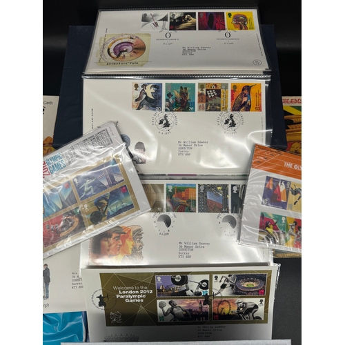 51 - A collection of First Day covers, Cigarette cards in albums, playing cards  + London 2012 Olympics C... 