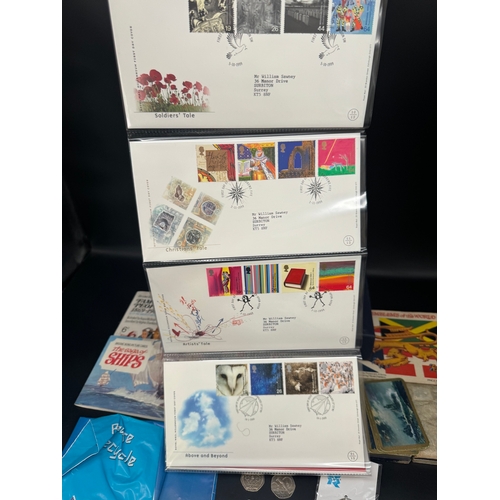 51 - A collection of First Day covers, Cigarette cards in albums, playing cards  + London 2012 Olympics C... 