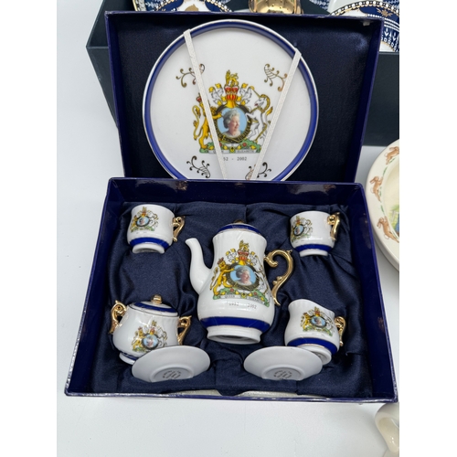 67 - William Edwards Queen Elizabeth II Commemorative Tea Service + 1 other & Royal Doulton Bunnykins 3 p... 