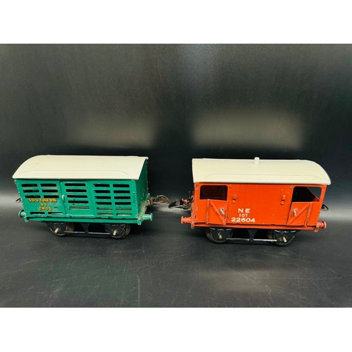 271 - 7 Hornby Series O Gauge Wagons including LNER Snow Plough, Shell & Castrol Tankers - unboxed