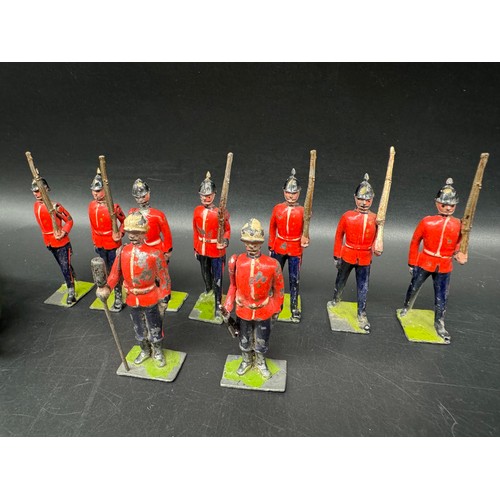 276 - Britains York & Lancastrian Regiment Soldiers + Artillery Gun