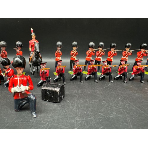 285 - Britains Hollow cast Coldstream Guards, Grenadier Guards , Firing, Kneeling, mounted officer + other... 