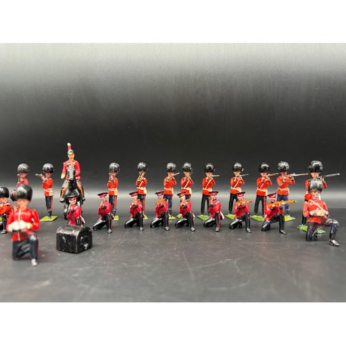 285 - Britains Hollow cast Coldstream Guards, Grenadier Guards , Firing, Kneeling, mounted officer + other... 